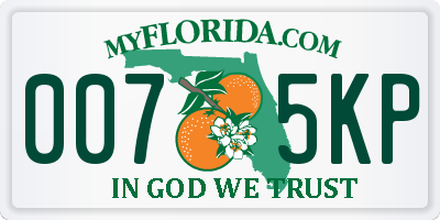 FL license plate 0075KP
