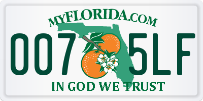 FL license plate 0075LF