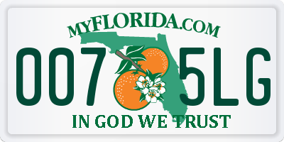 FL license plate 0075LG