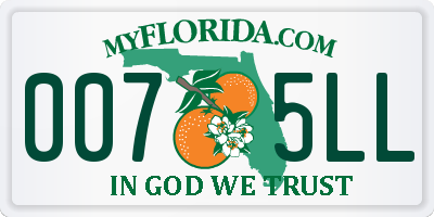 FL license plate 0075LL