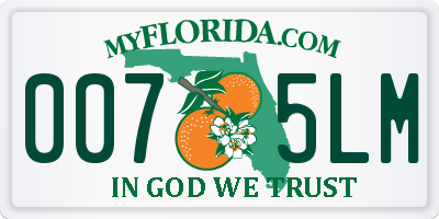 FL license plate 0075LM