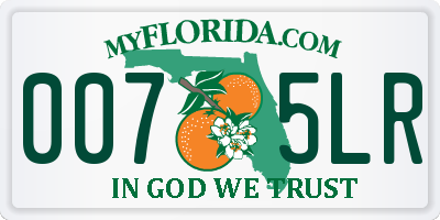 FL license plate 0075LR