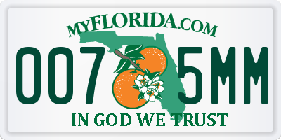 FL license plate 0075MM
