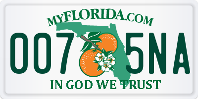 FL license plate 0075NA