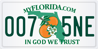 FL license plate 0075NE