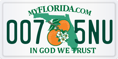 FL license plate 0075NU