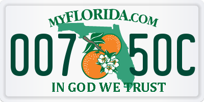 FL license plate 0075OC