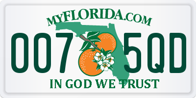 FL license plate 0075QD