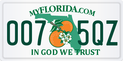 FL license plate 0075QZ