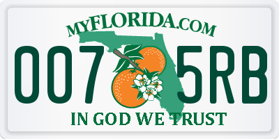 FL license plate 0075RB