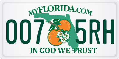 FL license plate 0075RH