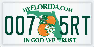 FL license plate 0075RT