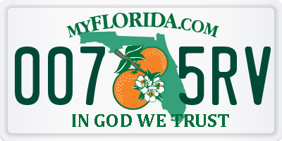 FL license plate 0075RV