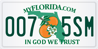 FL license plate 0075SM