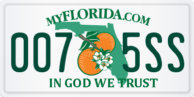 FL license plate 0075SS