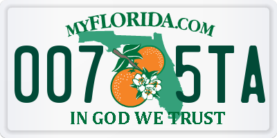 FL license plate 0075TA