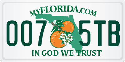 FL license plate 0075TB