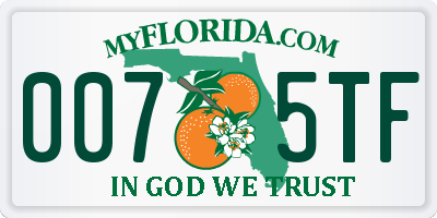 FL license plate 0075TF