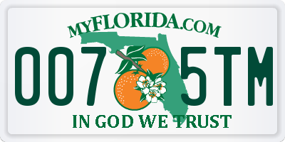 FL license plate 0075TM