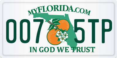 FL license plate 0075TP