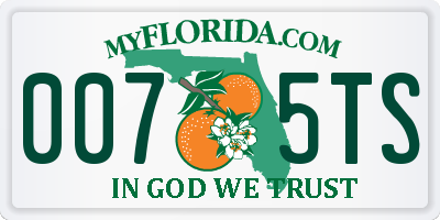 FL license plate 0075TS