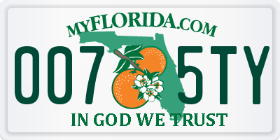 FL license plate 0075TY