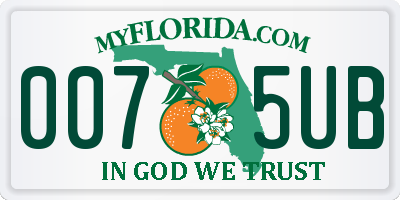FL license plate 0075UB