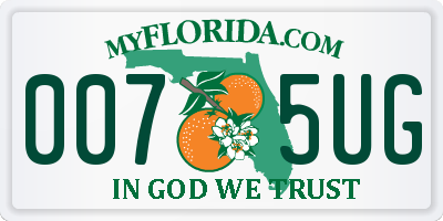 FL license plate 0075UG