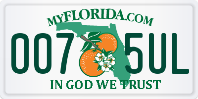 FL license plate 0075UL