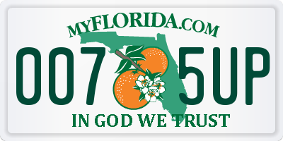 FL license plate 0075UP