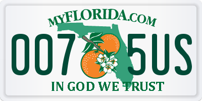 FL license plate 0075US