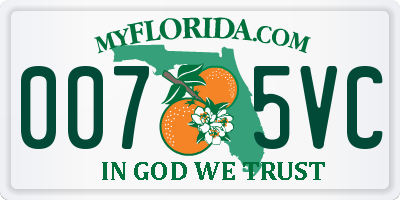FL license plate 0075VC