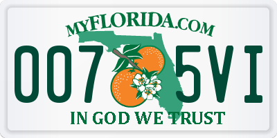 FL license plate 0075VI