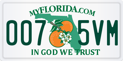 FL license plate 0075VM