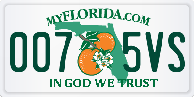 FL license plate 0075VS
