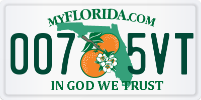 FL license plate 0075VT