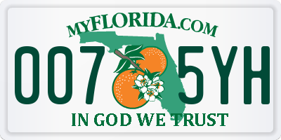 FL license plate 0075YH