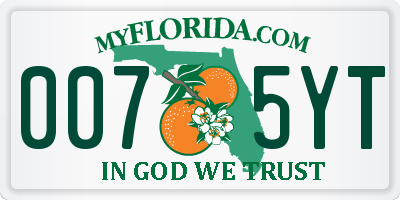 FL license plate 0075YT