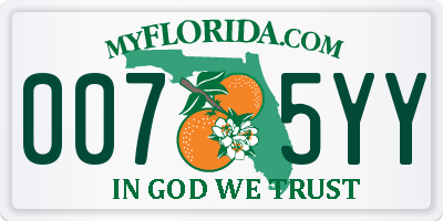FL license plate 0075YY
