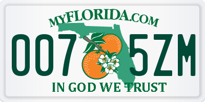 FL license plate 0075ZM