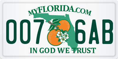 FL license plate 0076AB