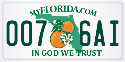 FL license plate 0076AI