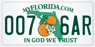 FL license plate 0076AR