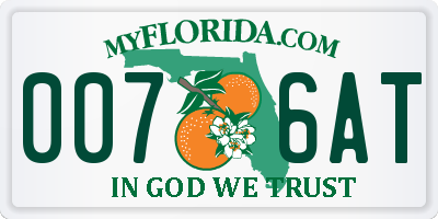 FL license plate 0076AT