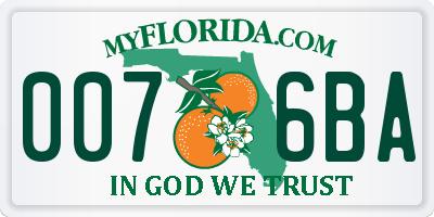 FL license plate 0076BA