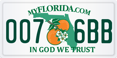 FL license plate 0076BB