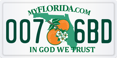 FL license plate 0076BD