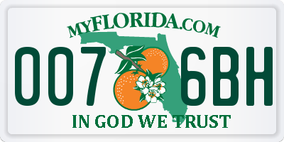 FL license plate 0076BH