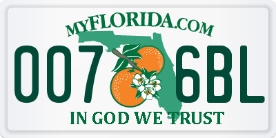 FL license plate 0076BL