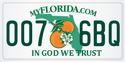 FL license plate 0076BQ
